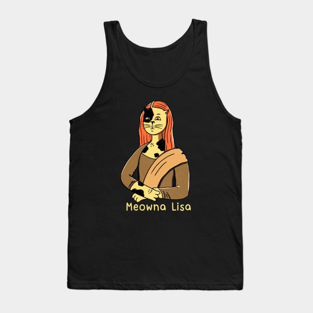 Meowna Lisa: Mona Lisa Cat Tank Top by Yelda